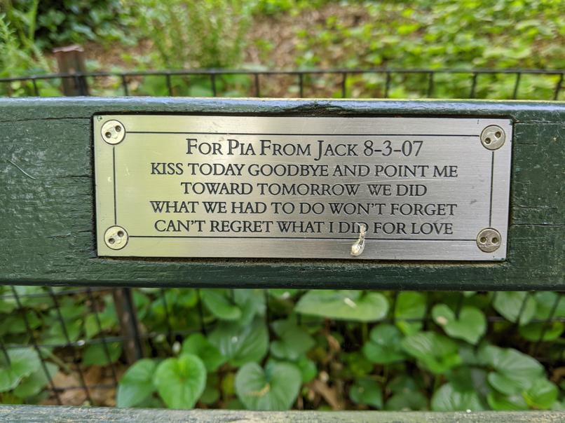 I saw this bench in Central Park