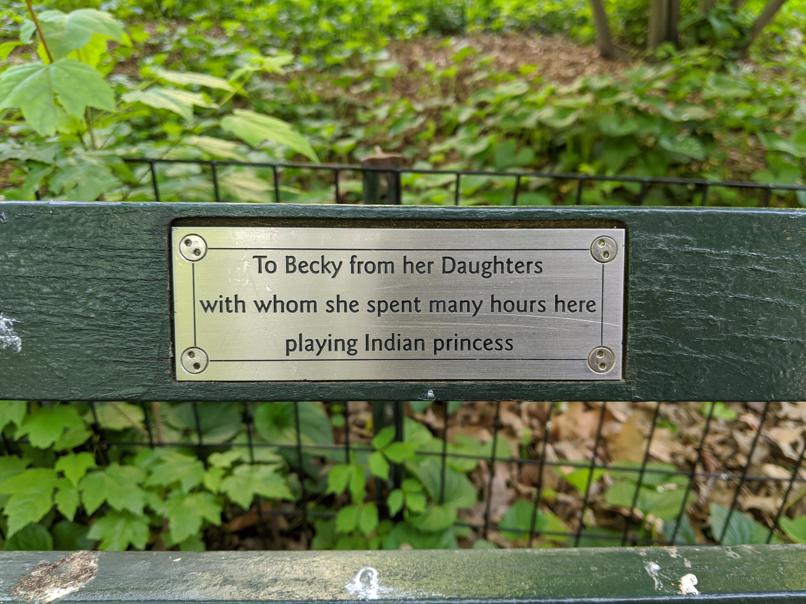 I saw this bench in Central Park