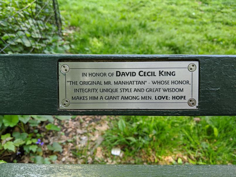 I saw this bench in Central Park