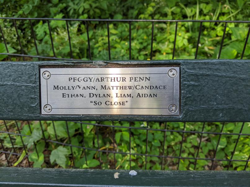 I saw this bench in Central Park