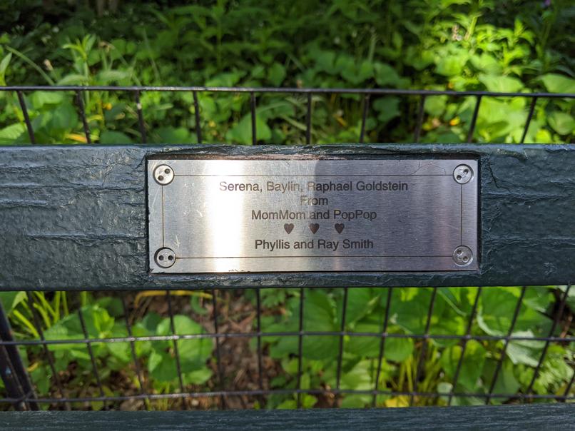 I saw this bench in Central Park