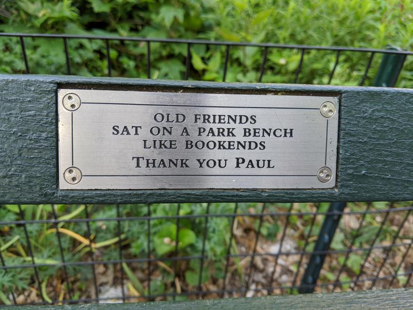 I saw this bench in Central Park