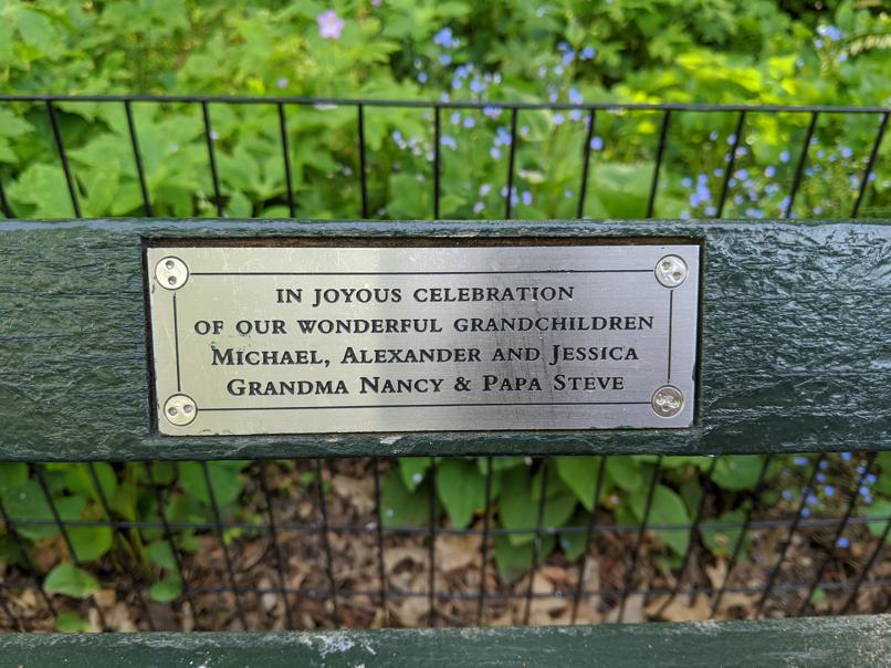 I saw this bench in Central Park