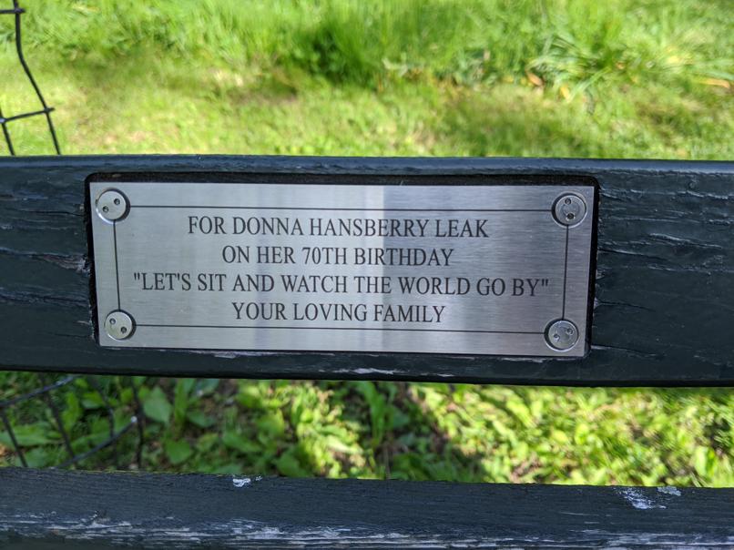 I saw this bench in Central Park