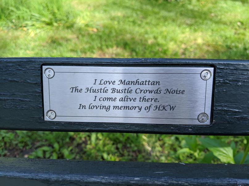 I saw this bench in Central Park