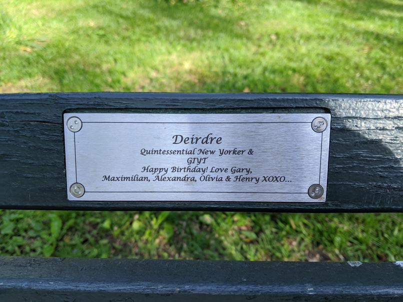 I saw this bench in Central Park