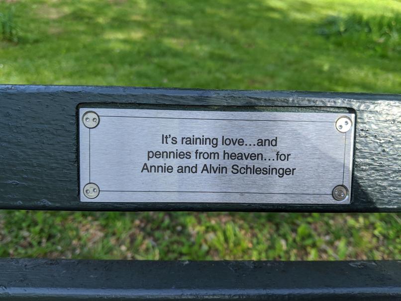 I saw this bench in Central Park