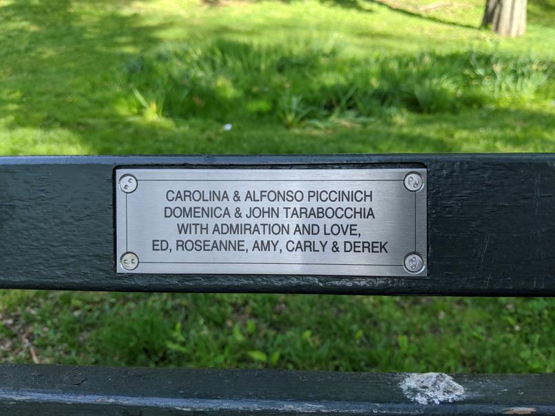 I saw this bench in Central Park