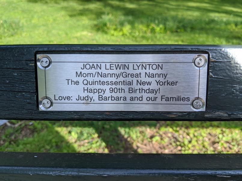 I saw this bench in Central Park