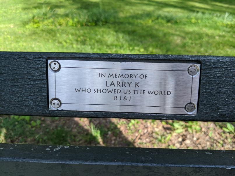 I saw this bench in Central Park