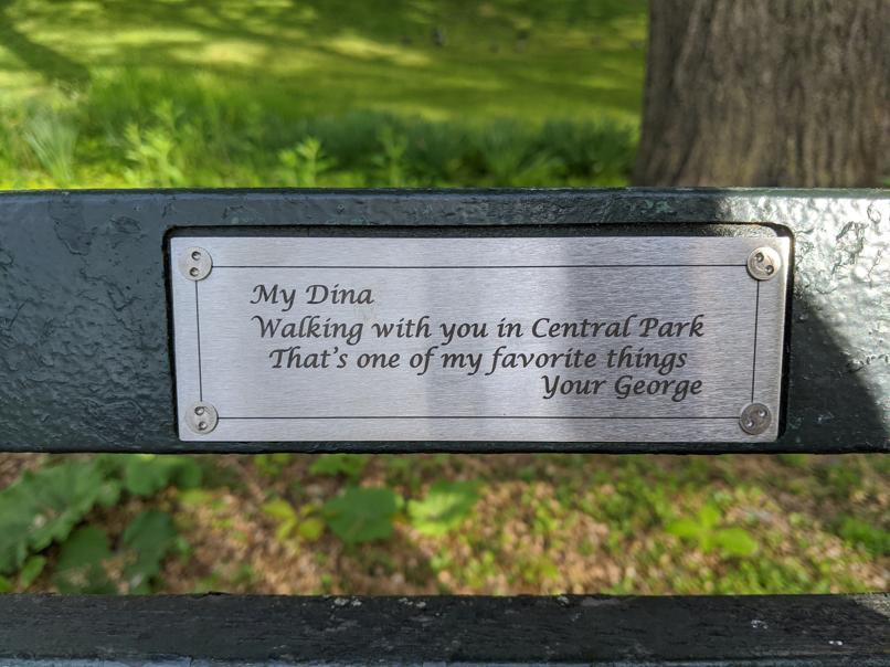 I saw this bench in Central Park