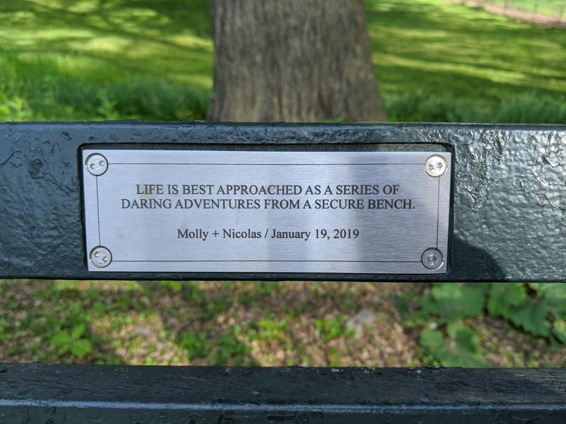 I saw this bench in Central Park