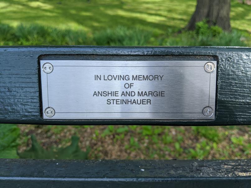 I saw this bench in Central Park