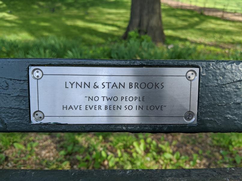 I saw this bench in Central Park