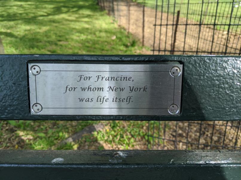 I saw this bench in Central Park