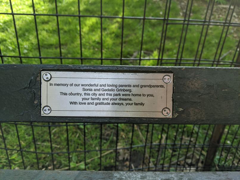 I saw this bench in Central Park