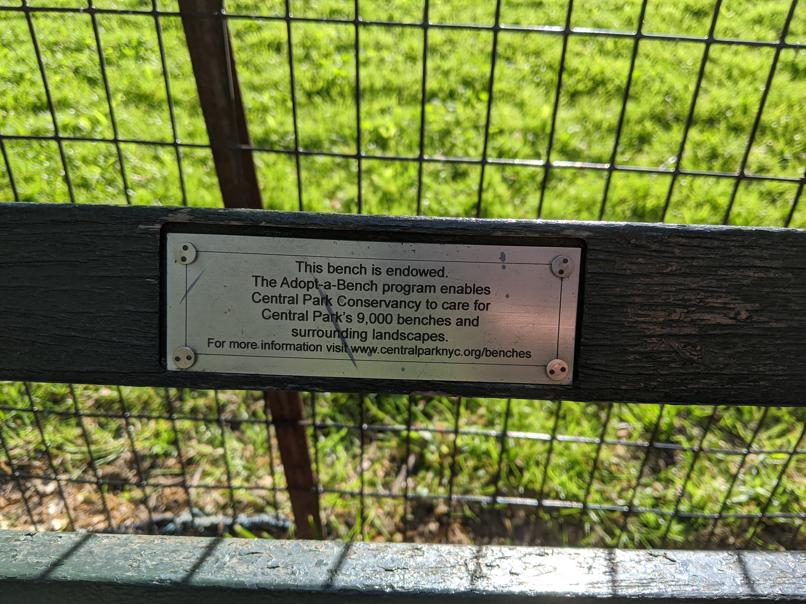 I saw this bench in Central Park