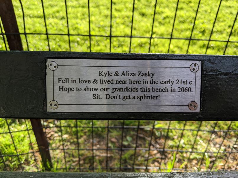 I saw this bench in Central Park