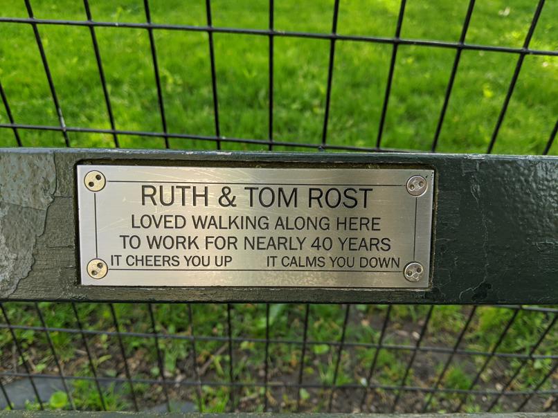 I saw this bench in Central Park