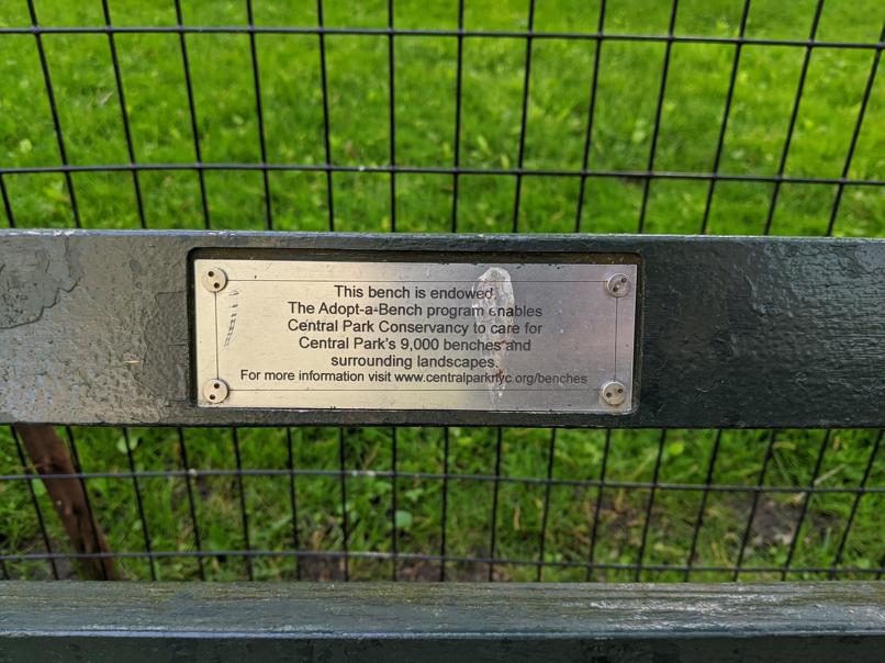 I saw this bench in Central Park