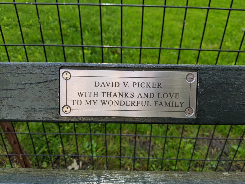 I saw this bench in Central Park