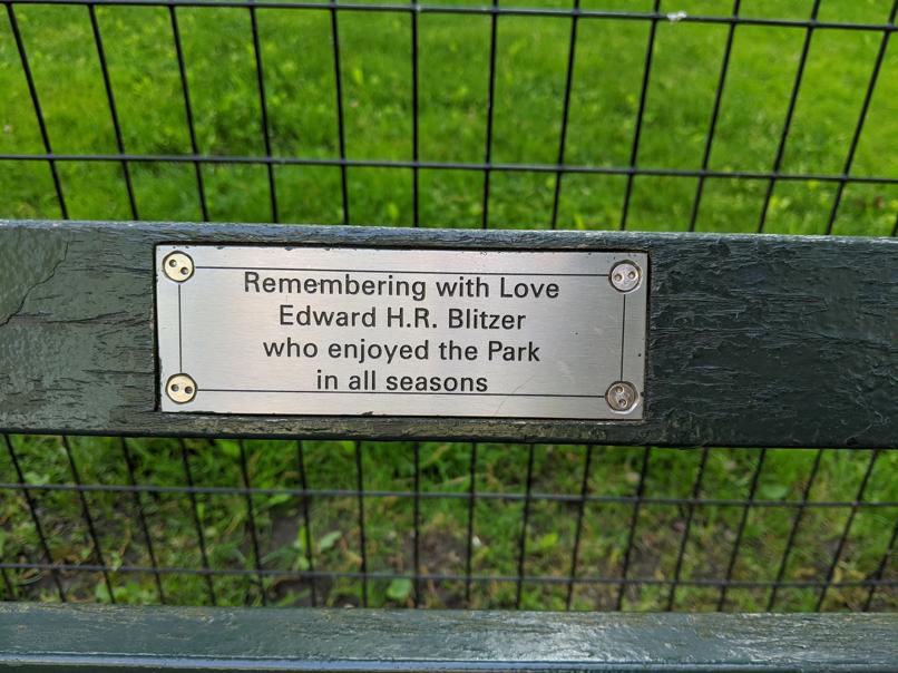 I saw this bench in Central Park