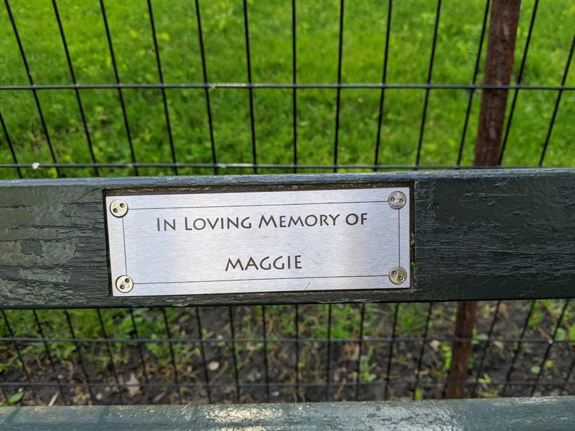 I saw this bench in Central Park