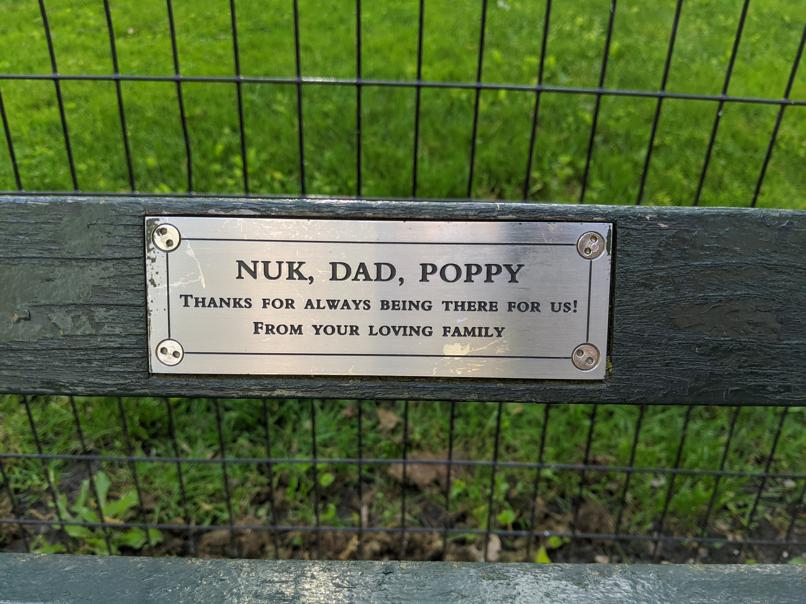 I saw this bench in Central Park