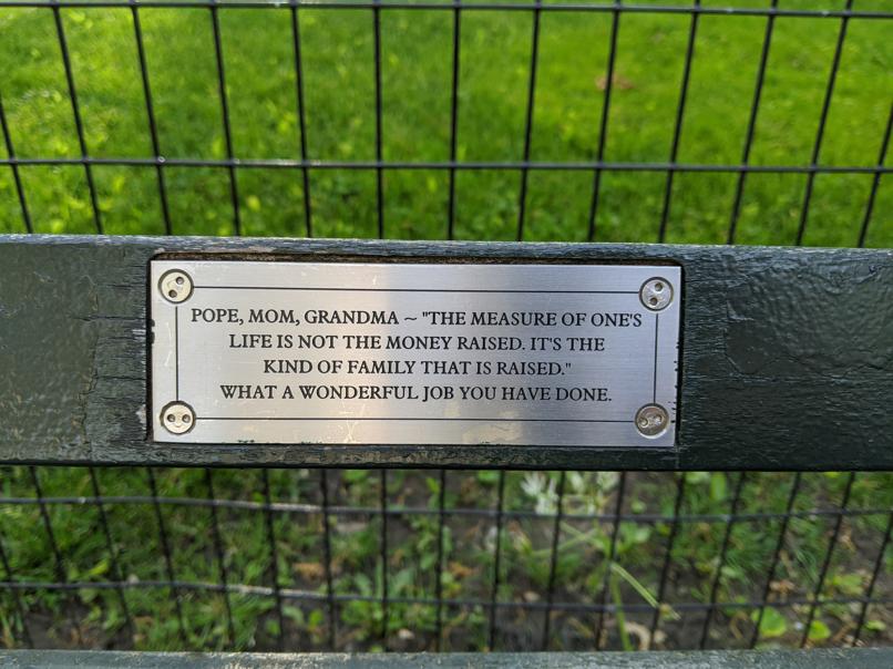 I saw this bench in Central Park