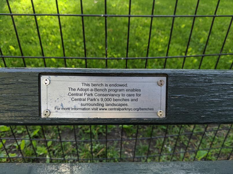 I saw this bench in Central Park