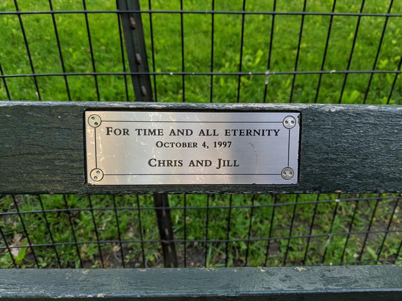 I saw this bench in Central Park