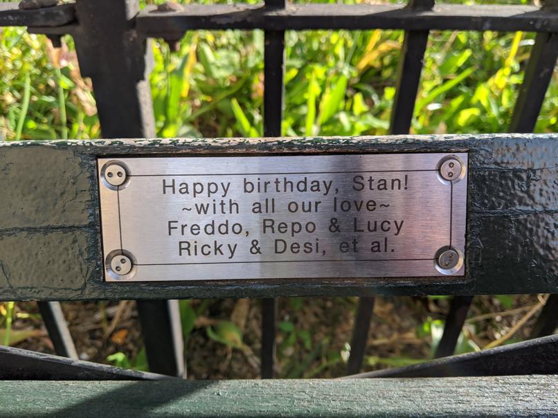 I saw this bench in Central Park