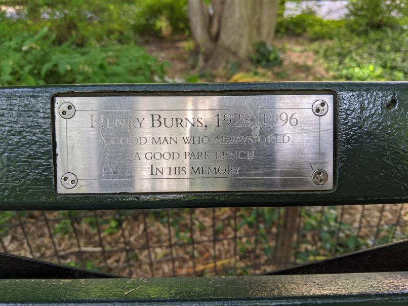 I saw this bench in Central Park