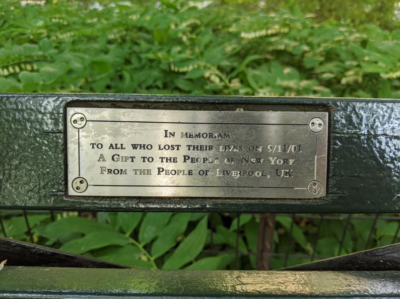 I saw this bench in Central Park