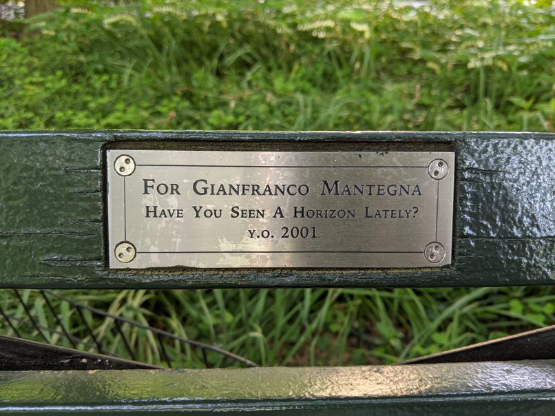 I saw this bench in Central Park