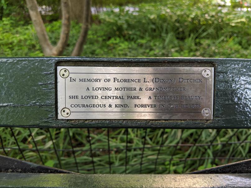 I saw this bench in Central Park