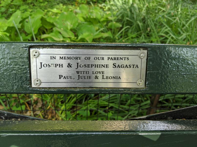 I saw this bench in Central Park