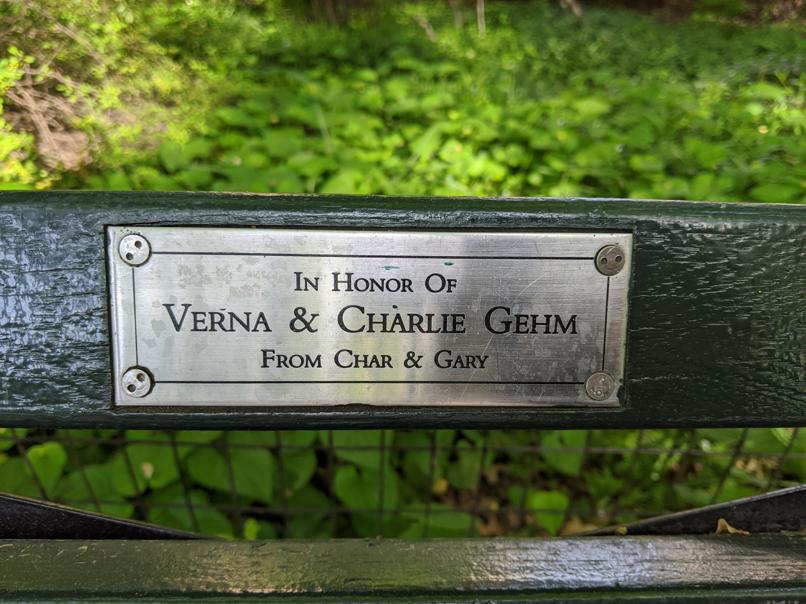 I saw this bench in Central Park