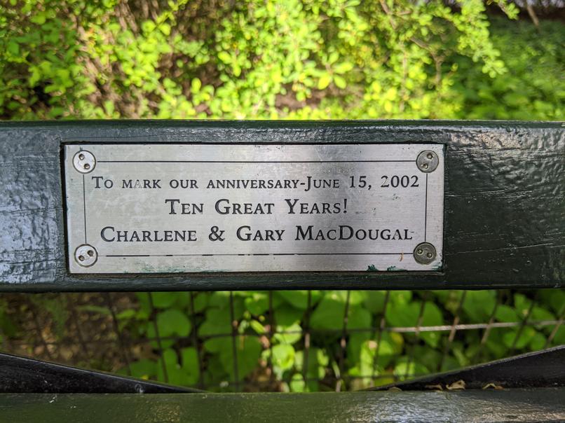 I saw this bench in Central Park