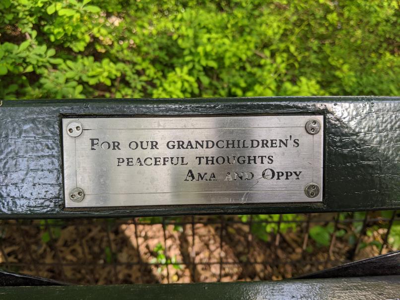 I saw this bench in Central Park