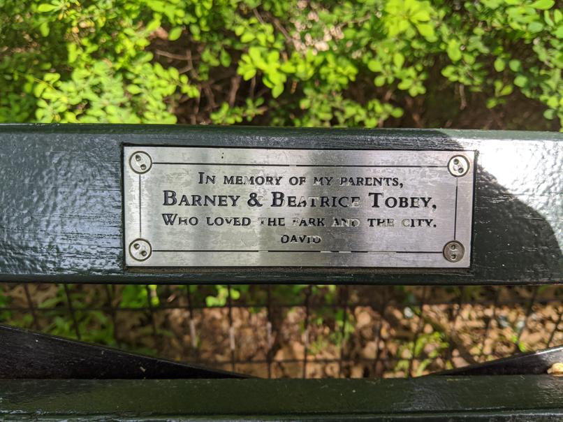 I saw this bench in Central Park