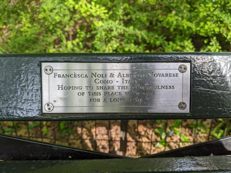 I saw this bench in Central Park