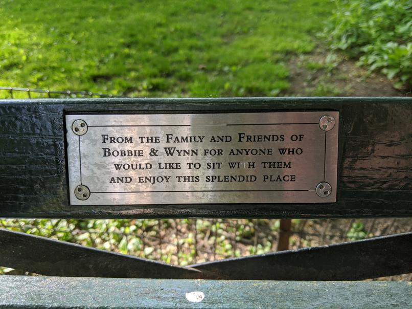 I saw this bench in Central Park