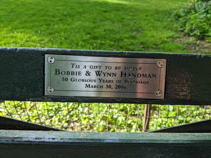 I saw this bench in Central Park