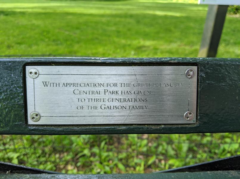 I saw this bench in Central Park