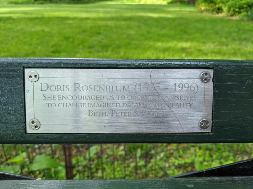 I saw this bench in Central Park