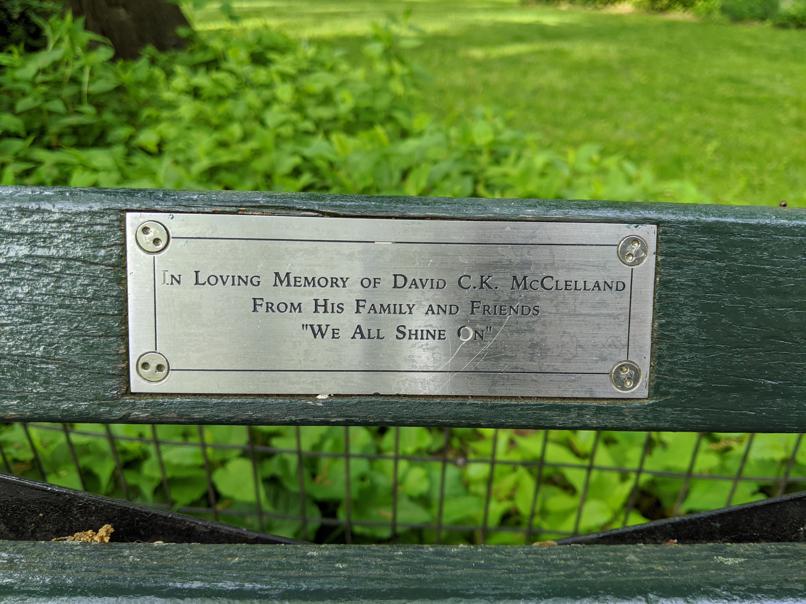 I saw this bench in Central Park