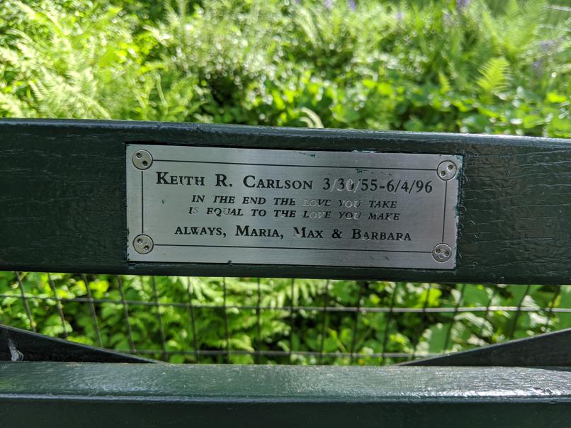 I saw this bench in Central Park