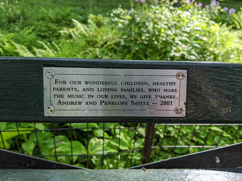 I saw this bench in Central Park