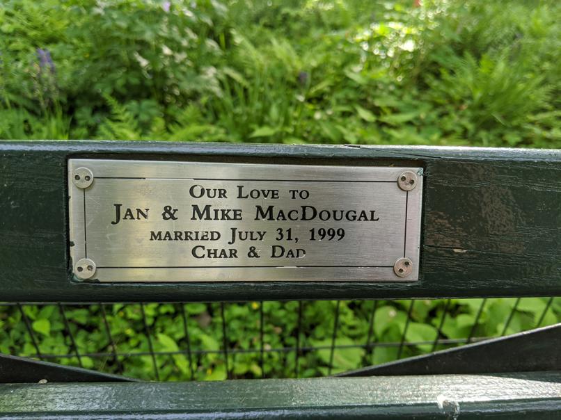 I saw this bench in Central Park